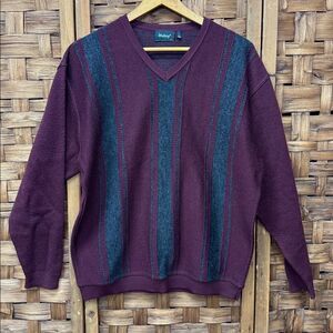 Wolsey Men's wool Burgundy and Gray Sweater Sz Large